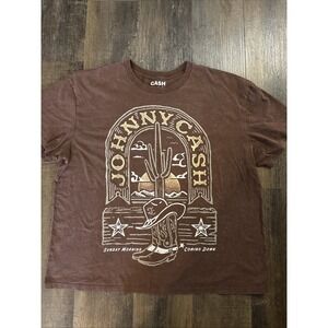 Johnny Cash Sunday Morning Brown 2XL Mens T Shirt On Tour I've Been Everywhere